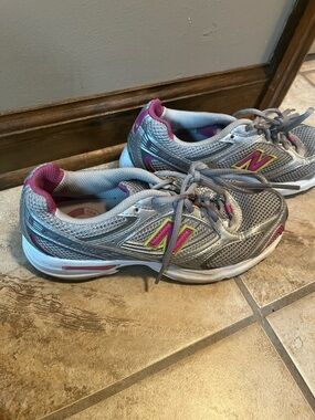 New Balance Silver and Pink Women's Athletic Sneakers